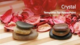  Presentation with aromatherapy - Presentation having stones and petals for aromatherapy session background and a crimson colored foreground