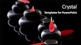  Presentation with spa white orchids black - Slide deck enhanced with stones and petals on black background and a black colored foreground