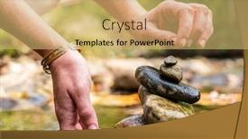  Presentation with towers - Beautiful theme featuring stones-arranged-in-zen-towers backdrop and a yellow colored foreground