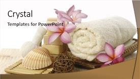  Presentation with health hope healing - Colorful slide deck enhanced with stones candles - health spa setting backdrop and a white colored foreground