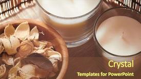  Presentation with spa concept - Colorful presentation theme enhanced with stones candles - spa concept backdrop and a tawny brown colored foreground