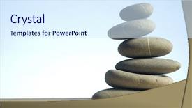  Presentation with balanced stones - Beautiful presentation theme featuring stones in balanced pile backdrop and a sky blue colored foreground