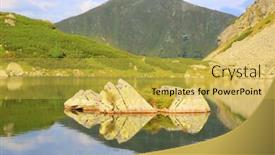  Presentation with mountain water - Slides having stones in mountain lake water tatras in slovakia background and a yellow colored foreground