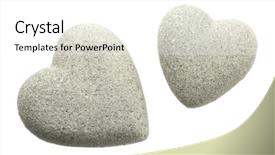  Presentation with clouds in heart shape - Presentation design consisting of stones in shape of heart background and a white colored foreground