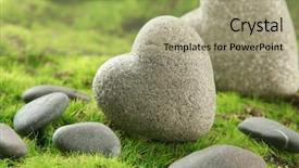  Presentation with shape heart - Amazing slide deck having stones in shape of heart backdrop and a mint green colored foreground