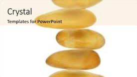  Presentation with stones - Cool new slides with spirituality meditation template - stones isolated on white backdrop and a yellow colored foreground