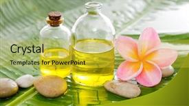  Presentation with oil and gas - Presentation theme having stones oil on wet banana background and a yellow colored foreground