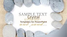  Presentation with white sand - Audience pleasing slides consisting of stones on sand isolated on white backdrop and a cream colored foreground