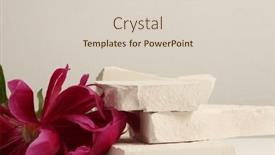  Presentation with minimal - Slide deck with stones-platform-podium-and-flower background and a lemonade colored foreground