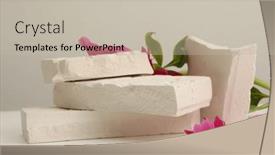  Presentation with minimal - Theme enhanced with stones-platform-podium-on-beige background and a mint green colored foreground