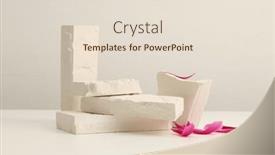  Presentation with minimal - Slides featuring stones-platform-podium-on-beige background and a lemonade colored foreground