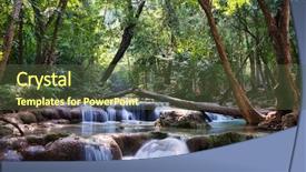  Presentation with software waterfall - Cool new slides with stones rivers - beautiful waterfall cascades backdrop and a tawny brown colored foreground