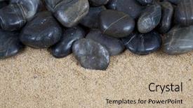  Presentation with beach rocks - PPT layouts featuring stones rivers - zen spa river rocks background and a mint green colored foreground