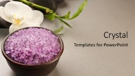  Presentation with orchid - Audience pleasing theme consisting of stones sea salt and orchid backdrop and a mint green colored foreground