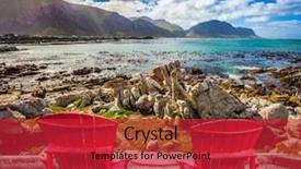  Presentation with atlantic - Audience pleasing theme consisting of stones the concept of ecotourism backdrop and a red colored foreground