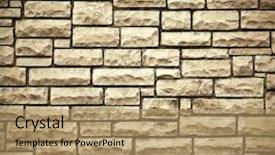  Presentation with brick wall texture - Presentation design enhanced with stones tiles - background of brick wall texture background and a  colored foreground