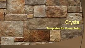  Presentation with brick wall - PPT theme consisting of stones tiles - grungy brick wall background background and a tawny brown colored foreground