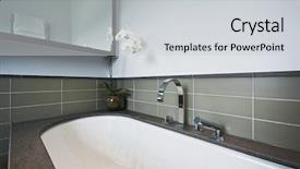  Presentation with tub - Colorful PPT layouts enhanced with stones tiles - massive luxury bath tub detail backdrop and a light gray colored foreground