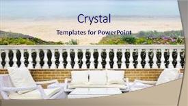  Presentation with wicker - Amazing slide deck having stones tiles - patio with white wicker furniture backdrop and a sky blue colored foreground