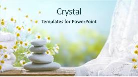 Presentation with chamomile - Slide set featuring stones towel and chamomile background and a sky blue colored foreground