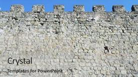  Presentation with castle wall - Cool new presentation theme with stones walls - fortified castle wall siguenza guadalajara backdrop and a light gray colored foreground