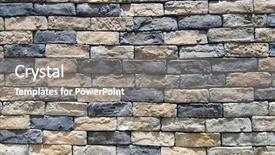  Presentation with rock wall - Colorful presentation design enhanced with stones walls - rustic rock wall backdrop and a gray colored foreground