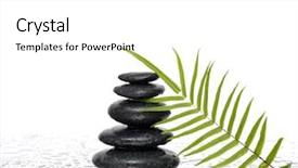  Presentation with rainy days season wet green - Audience pleasing PPT theme consisting of stones water - pebbles and green leaf backdrop and a white colored foreground