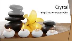 Presentation with white candles - Cool new PPT theme with stones with candles and lily backdrop and a  colored foreground