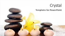  Presentation with white candles - Beautiful theme featuring stones with candles and lily backdrop and a white colored foreground