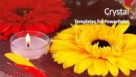  Presentation with candles - Beautiful PPT layouts featuring stones with flowers and candles backdrop and a  colored foreground