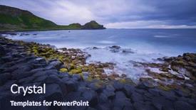  Presentation with rocks formation - Presentation design with stookan county antrim northern ireland background and a navy blue colored foreground