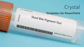  Presentation with bilirubin - Theme consisting of stool-bile-pigment-test background and a light blue colored foreground