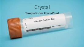  Presentation with bilirubin - Presentation design consisting of stool-bile-pigment-test background and a light blue colored foreground