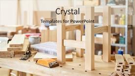  Presentation with woodworking - PPT layouts featuring stool making in woodworking workshop background and a lemonade colored foreground