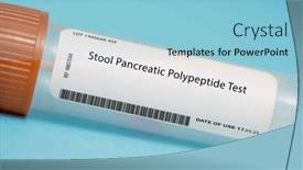  Presentation with test - PPT theme consisting of stool-pancreatic-polypeptide-test background and a light blue colored foreground