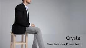  Presentation with healthy workplace full length side view - Beautiful PPT layouts featuring stools - side view of young businessman backdrop and a light gray colored foreground