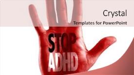  Presentation with adhd - Audience pleasing theme consisting of stop adhd written on hand backdrop and a lemonade colored foreground