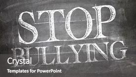  Presentation with bullying - Presentation having stop bullying written on blackboard background and a gray colored foreground