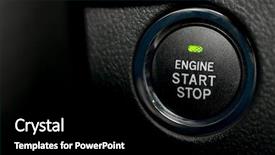  Presentation with car engine - Presentation theme enhanced with stop button of a car background and a black colored foreground
