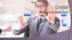  Presentation with bribe - PPT layouts with stop corruption - businessmanbeing offered bribe for breaking background and a coral colored foreground