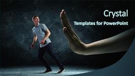  Presentation with funny - Cool new slide deck with stop corruption - funny image of young man backdrop and a wine colored foreground