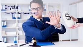  Presentation with bribe - Amazing slide deck having stop corruption - judge in bribe concept backdrop and a  colored foreground