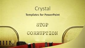  Presentation with corruption - PPT theme enhanced with stop-corruption-text-written and a  colored foreground