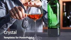  Presentation with stop crime - Colorful theme enhanced with stop crime - woman covering glass of alcohol backdrop and a dark gray colored foreground