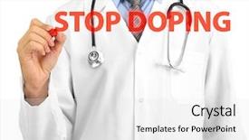  Presentation with medical concept - Amazing slides having stop doping concept medical doctor backdrop and a white colored foreground