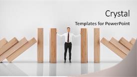  Presentation with domino - Presentation theme consisting of stop falling huge domino background and a white colored foreground