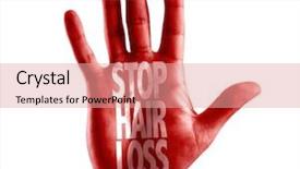  Presentation with hair loss - Amazing PPT layouts having stop hair loss written backdrop and a  colored foreground