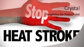  Presentation with stroke - Cool new PPT theme with stop heat stroke backdrop and a coral colored foreground