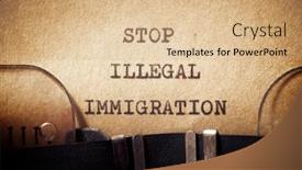  Presentation with immigration - Amazing slide set having stop-illegal-immigration-phrase-written backdrop and a coral colored foreground