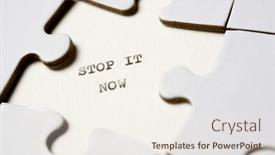  Presentation with now - Slide set with stop-it-now-text-written and a sky blue colored foreground